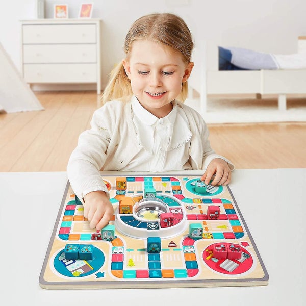 Ludo Travel Board Game Set Portable Classic Strategy Game Set Auto City Ludo Carousel 5