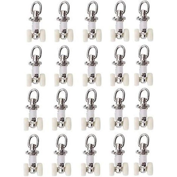 20 Pieces Aluminum Alloy Roller Twin Plastic Curtain Track Glider Rail Rollers Carousel 1
