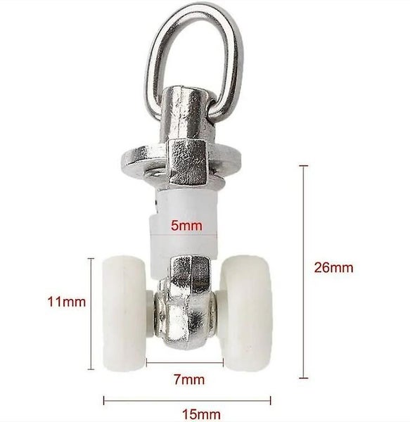 20 Pieces Aluminum Alloy Roller Twin Plastic Curtain Track Glider Rail Rollers Carousel 2