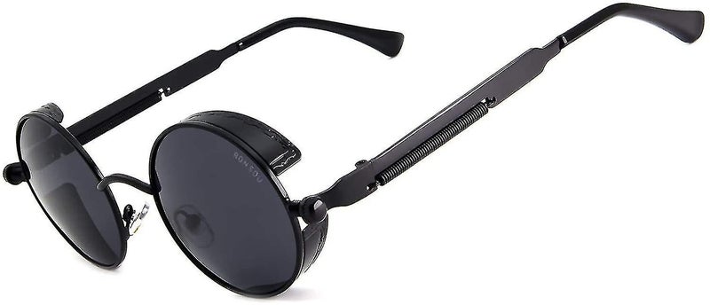 Round Sunglasses Steampunk Style Round Vintage Polarized Sunglasses Retro Eyewea Carousel 1