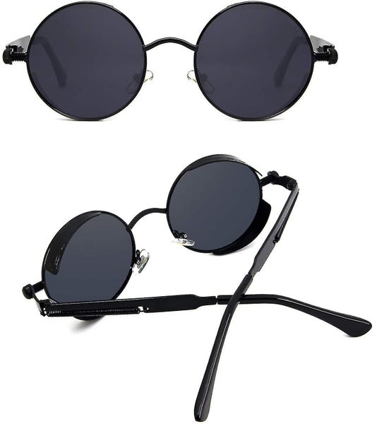 Round Sunglasses Steampunk Style Round Vintage Polarized Sunglasses Retro Eyewea Carousel 2