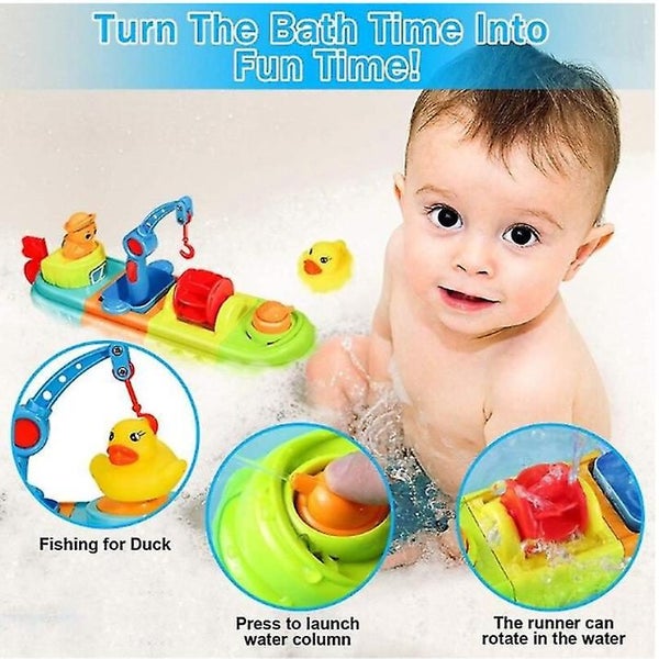 Baby Shower Toy Boat Spray Duck Fun Children's Bathtub Toy Carousel 4