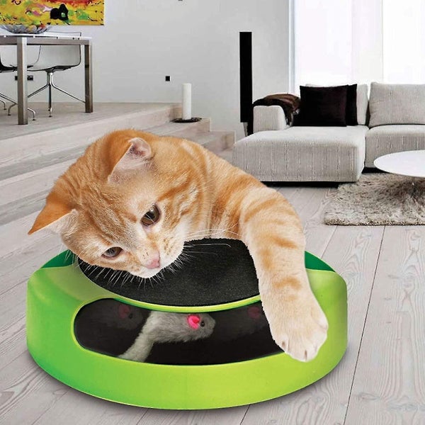 Turntable Electric Funny Cat Pet Toy, Cat Interactive Toy Carousel 2