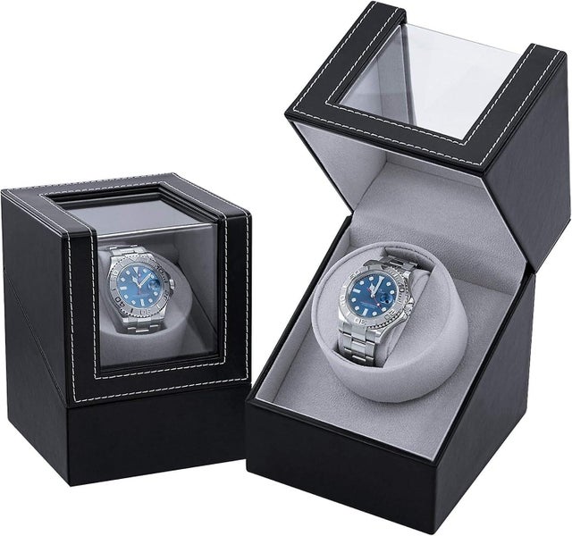 Automatic Watch Winder Box Pu Quad Single Automatic Watch Display Storage Wri Carousel 2