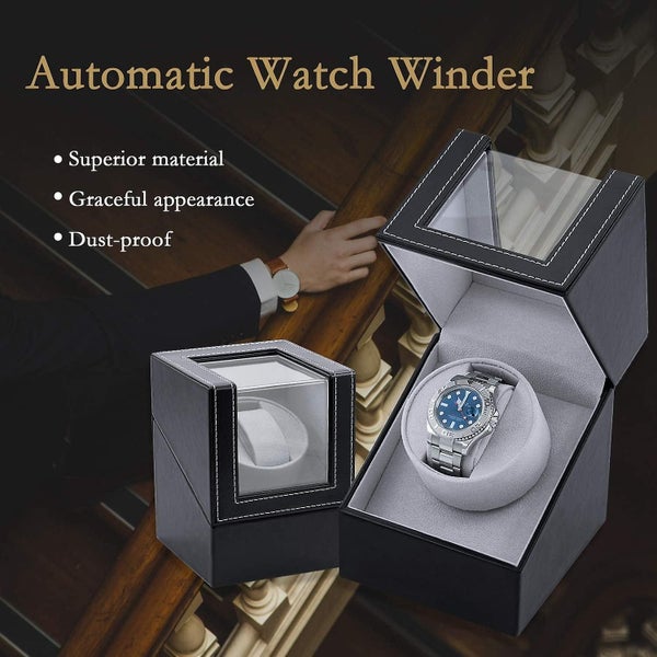 Automatic Watch Winder Box Pu Quad Single Automatic Watch Display Storage Wri Carousel 5