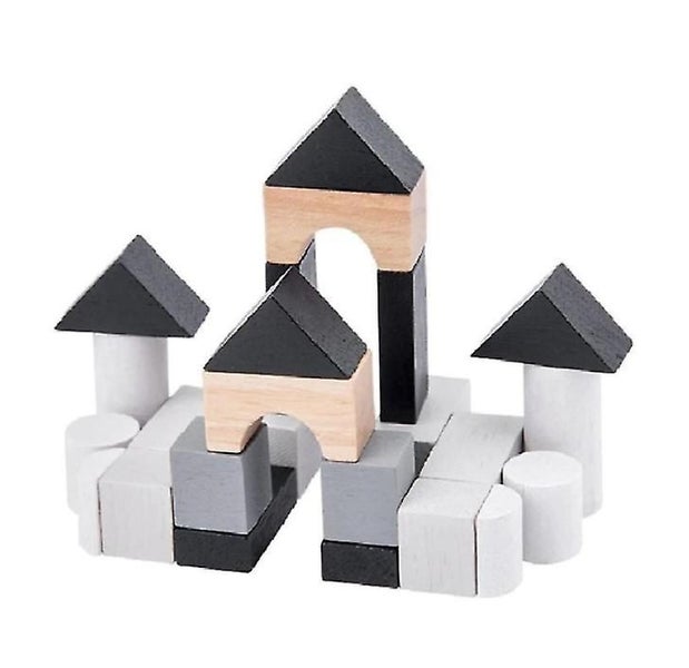 Portable Children's Building Block Game Wooden Educational Early Education Toy Carousel 1