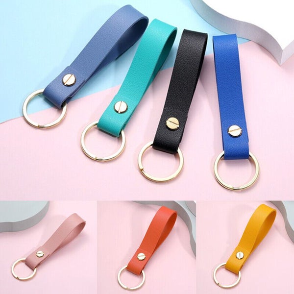 Fashion PU Leather Keychain Business Gift Leather Key Chain Men Women Keyring Carousel 1