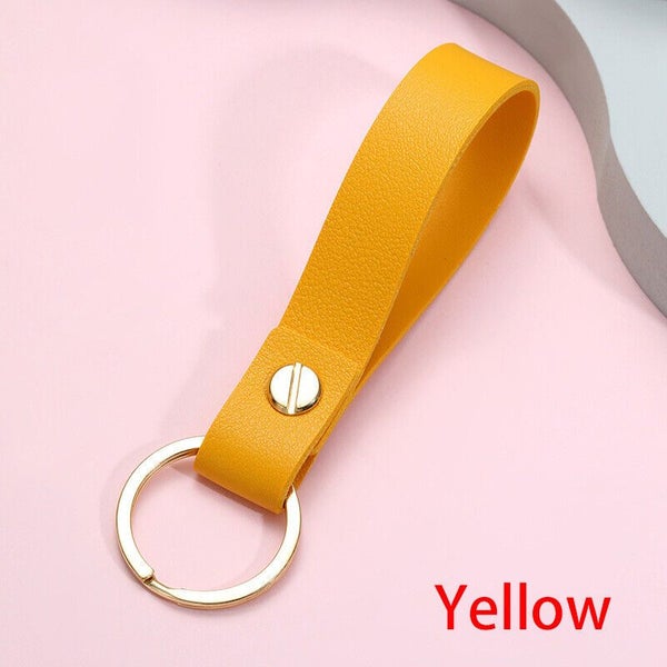 Fashion PU Leather Keychain Business Gift Leather Key Chain Men Women Keyring Carousel 16