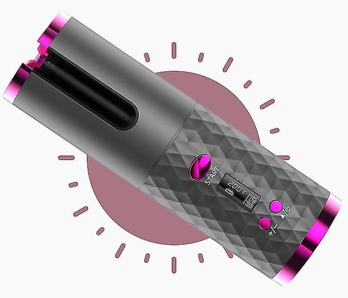 Automatic Hair Curler With Lcd Display Portable Cordless With Built-in Battery Carousel 1