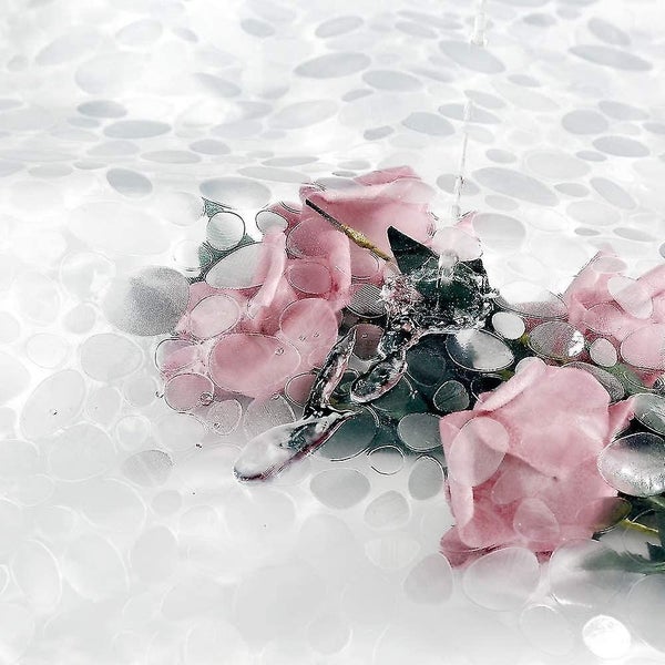 Semi-sheer Waterproof Mildew Resistant Eva Shower Curtain With Magnets At Bottom Carousel 2