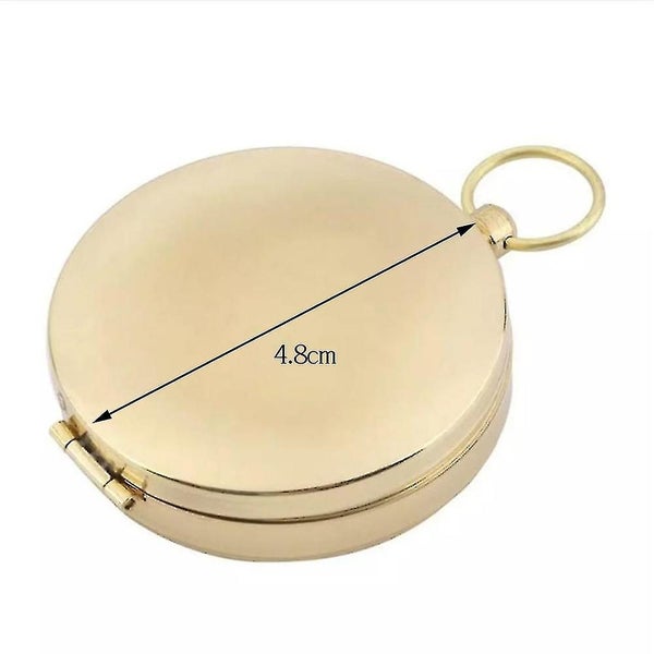 2pcs Outdoor Compass Pocket Classic Compass Vintage Style Copper Flip Compass Carousel 2
