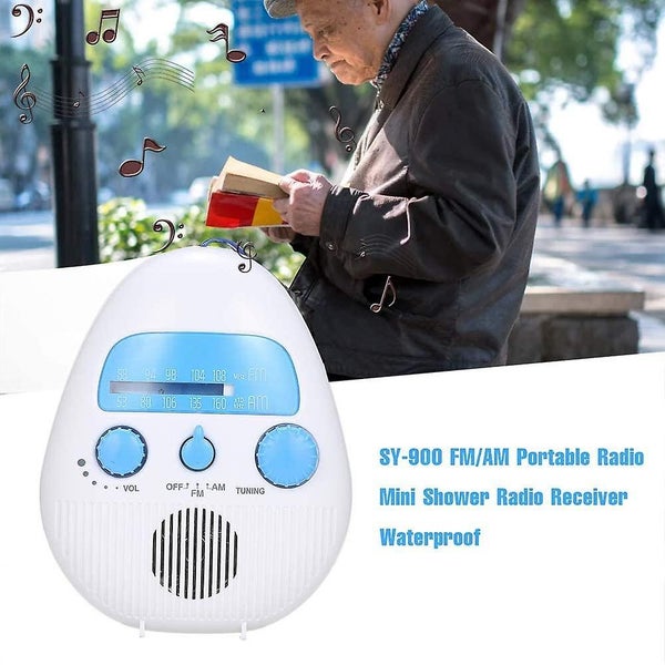 Hanging Waterproof Shower Clock Radio - Wireless Mini Portable Waterproof Batter Carousel 5