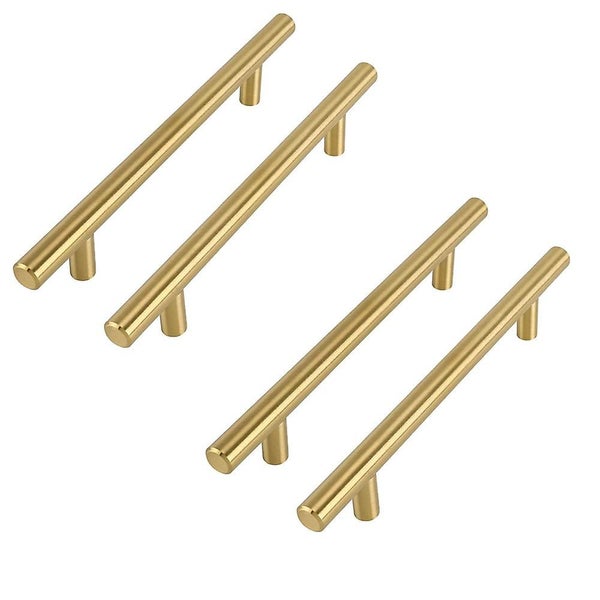 Set Of 4 Brushed Brass Cabinet Handles 160mm Center Distance Set Of 4 Gold Kit Carousel 1