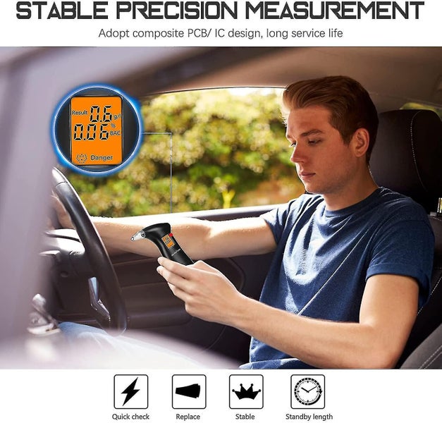 Alcohol Tester Police Precise Alcohol Measuring Devices With 12 Mouthpieces Fa Carousel 4