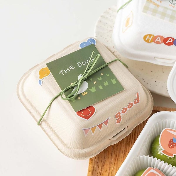 Degradable Hamburger Box Disposable Bowls Pulp Cake Box es Lunch Tray Takeawa Carousel 5