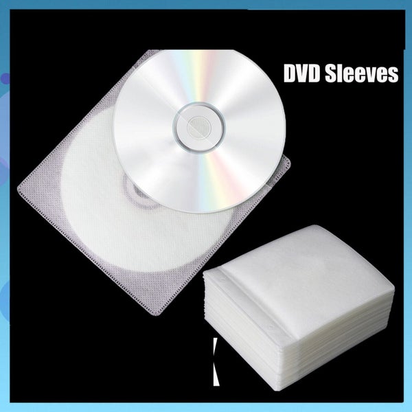 400pcs Premium White CD DVD Double Sided Plastic Sleeves Holds 2 discs Carousel 1