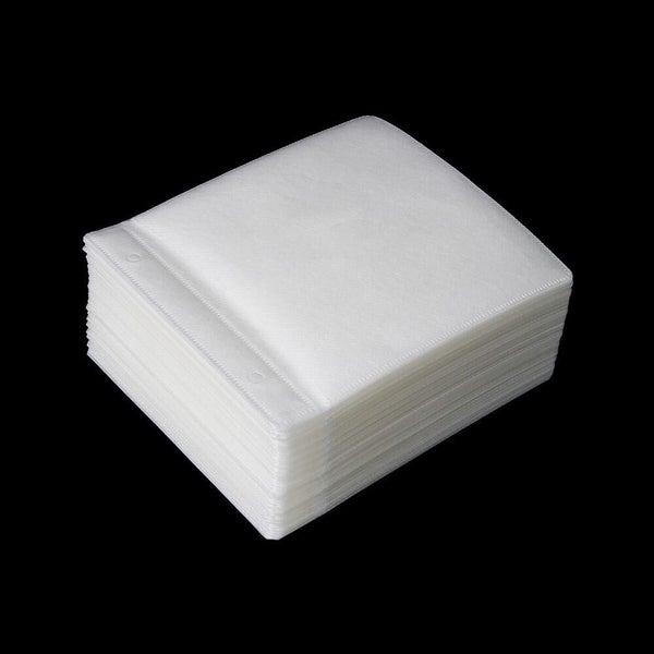 400pcs Premium White CD DVD Double Sided Plastic Sleeves Holds 2 discs Carousel 12