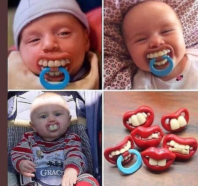Funny Baby Pacifier Buck Teeth Pacifier Fake Big Teeth Pacifier Soft Pacifiers Carousel 2