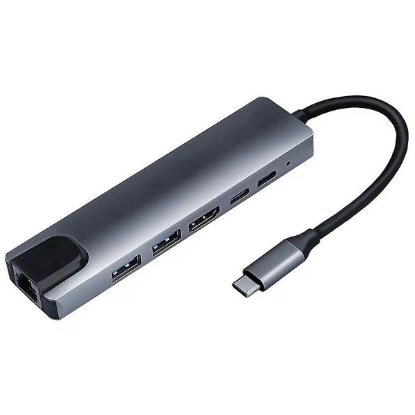 Hub 8 In 1 Type-c Hub To Usb 3.0 Usb-c Hdmi Lan Rj45 Sd Tf Adapter For Macbook Carousel 1
