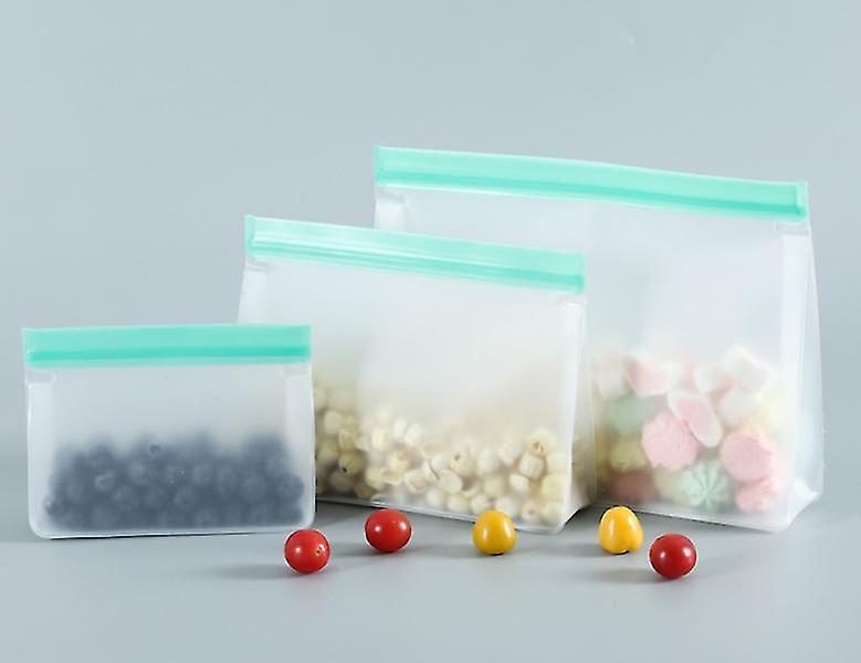 Reusable Food Storage Bags 6 Pack - Stand Up Leakproof Freezer Bags Carousel 1