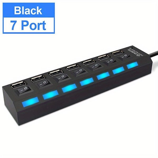 7 Ports 4 Ports Led Usb 2.0 Adapter Splitter Hub Power On Off Switch For P Carousel 1