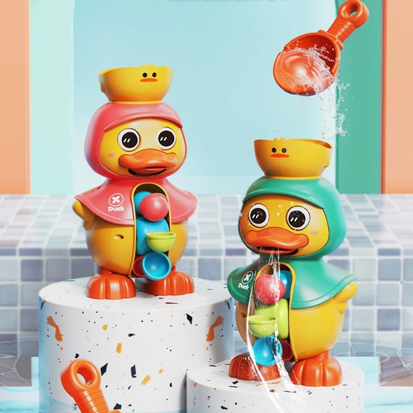 Bath Toy Baby Duck Water Wheel Bathing Toy Duck Bathtub Toys With Rotatable Wa Carousel 2
