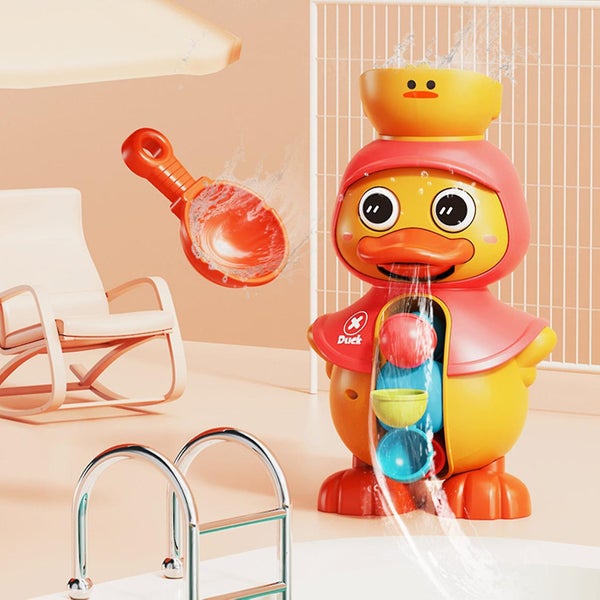 Bath Toy Baby Duck Water Wheel Bathing Toy Duck Bathtub Toys With Rotatable Wa Carousel 5