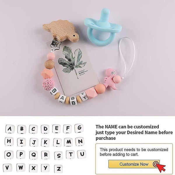 Pacifier Chain Pacifier Clip With Baby Girl's Personalized Name. Silicone Bead Carousel 2