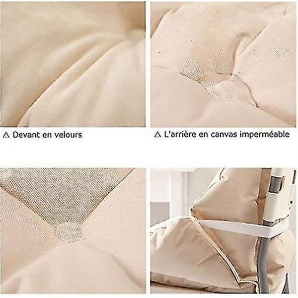 Chair Cushion with Backrest - Soft Velvet Waterproof Seat Shell for Garden Straw Carousel 5