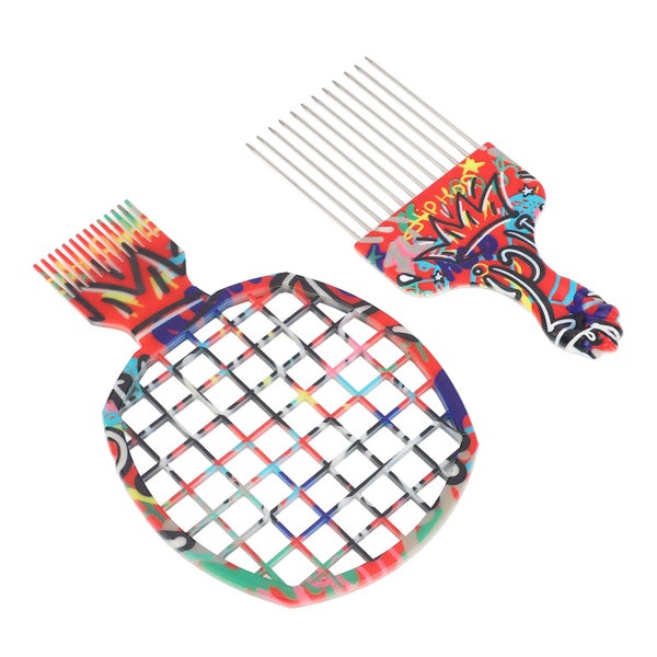 metal pick comb Hair Twist Comb Curling Racket Stainless Steel Pick Brush Set Carousel 2