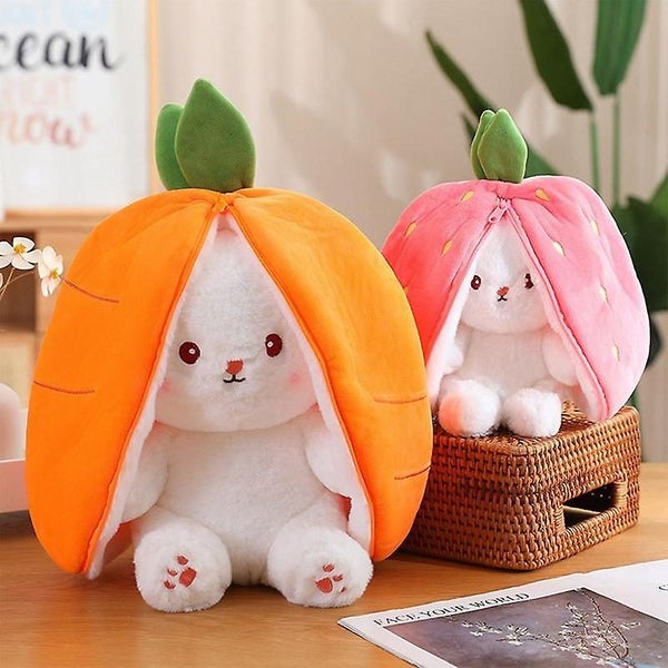Easter Bunny Plush Toy Rabbit Hiding Carrot Strawberry Plush Toy Rabbit Plush Carousel 2