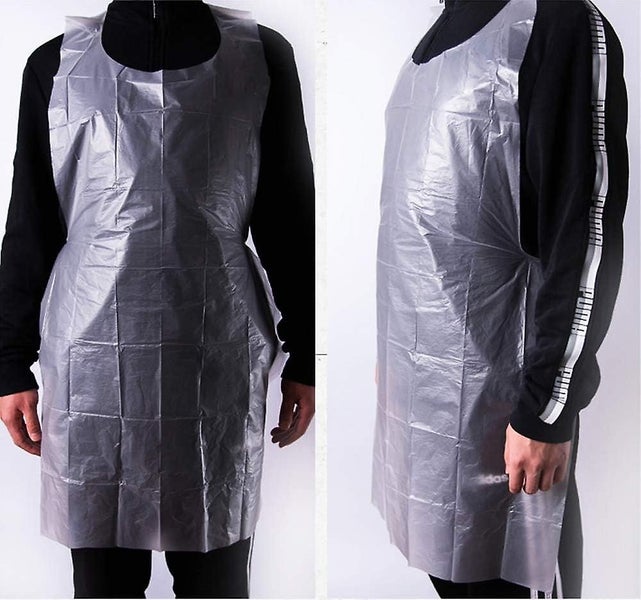 50 Pieces Disposable White Plastic/poly Apron Perfect For Cooking And Arts N' Cr Carousel 1