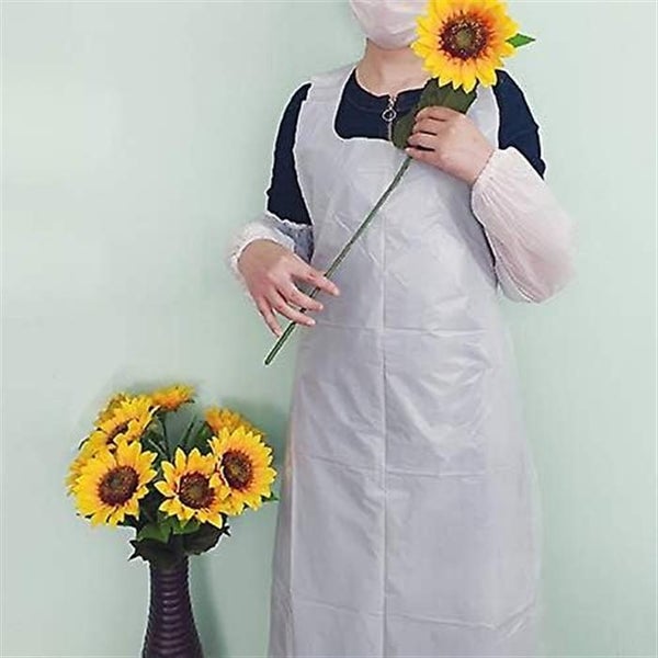 50 Pieces Disposable White Plastic/poly Apron Perfect For Cooking And Arts N' Cr Carousel 5