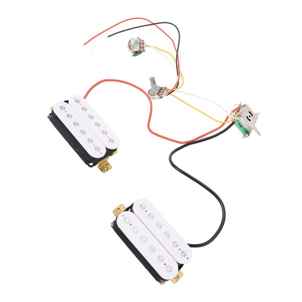 hh pickup HH Pickup White Prewired HH Humbucker Pickup Set with Tone Volume Carousel 1
