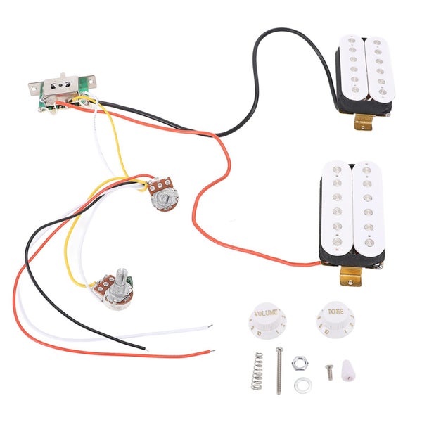 hh pickup HH Pickup White Prewired HH Humbucker Pickup Set with Tone Volume Carousel 8