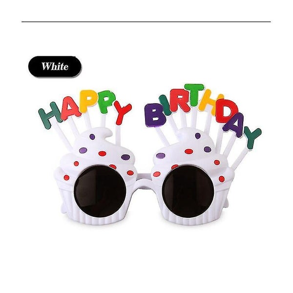 Fashion Happy Birthday Glasses Plastic Frames For Children White Glasses Decor Carousel 1