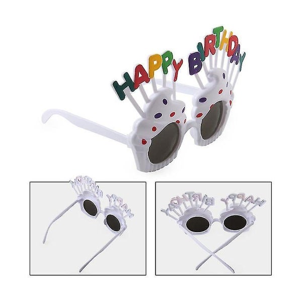 Fashion Happy Birthday Glasses Plastic Frames For Children White Glasses Decor Carousel 4