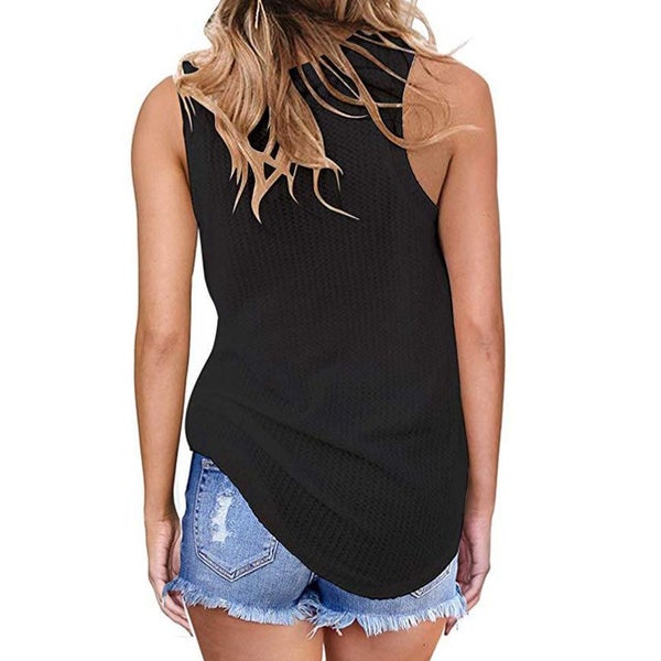 Womens Casual Twist knot Waffle Top Carousel 1