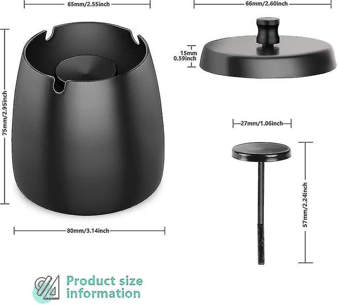 Ashtray Stainless Steel With Lid Heavy Ashtray Storm Wind Non-slip Base For Outd Carousel 2