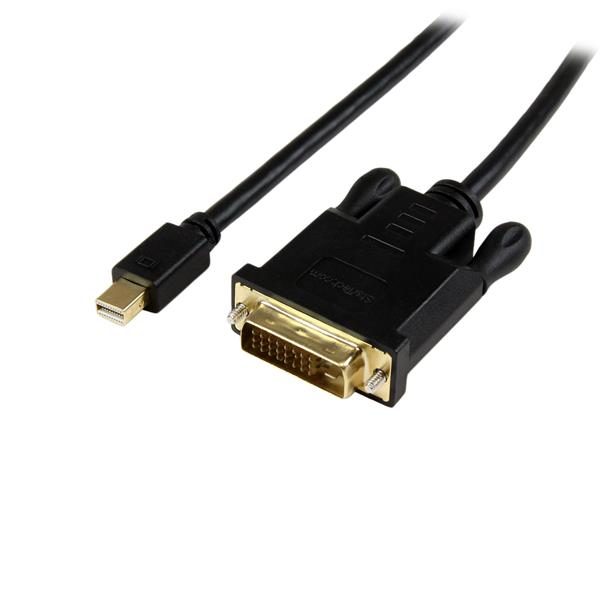 3ft Mini DP to DVI Converter Cable - mDP to DVI - Black Carousel 1