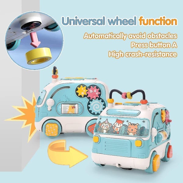 Music Bus Toy With Light Sound Early Education Learning Activity Toy For Baby Carousel 2