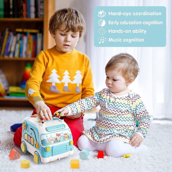 Music Bus Toy With Light Sound Early Education Learning Activity Toy For Baby Carousel 5