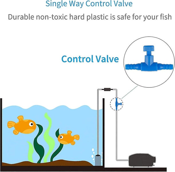 10 Pack Aquarium Control Valves Air Pump Single Way Blue Plastic Air Flow Contro Carousel 4