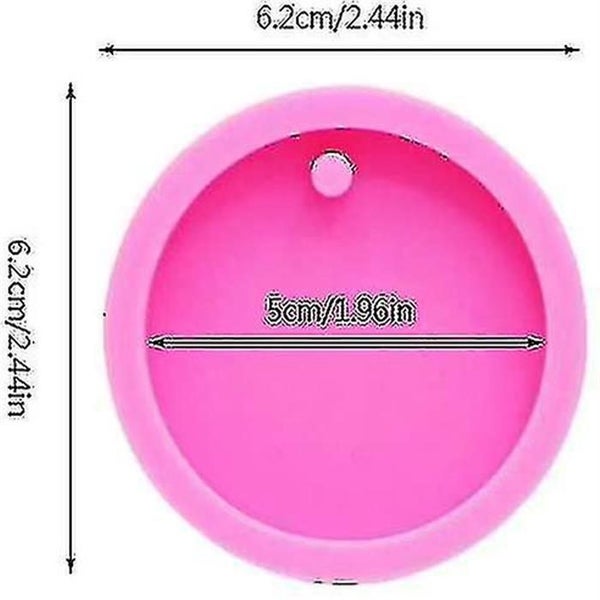 4 Pcs Round Keychain Silicone Mold Circle Keychain Charms Epoxy Resin Molds Cast Carousel 2