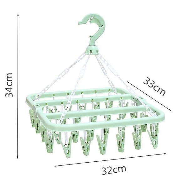 Pink Underwear Hanger With 32 Hanging Clothes Clips Foldable Plastic Clothes Carousel 5