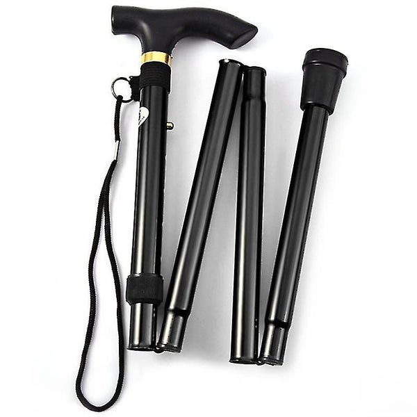 Folding Lightweight Walking Stick - Adjustable Aluminum Metal Collapsible Trav Carousel 1