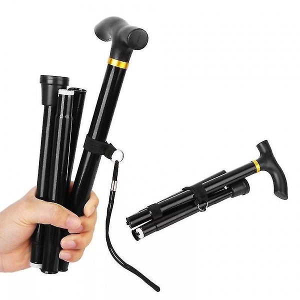 Folding Lightweight Walking Stick - Adjustable Aluminum Metal Collapsible Trav Carousel 2