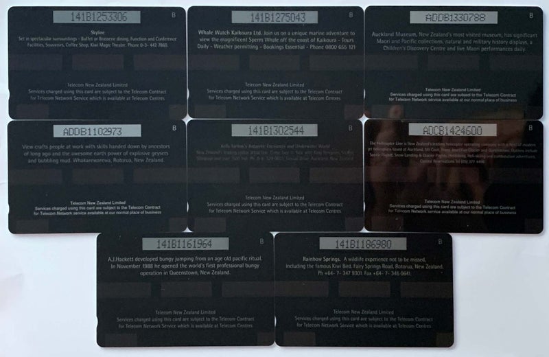 Set of 1995 New Zealand Tourism Phonecards Carousel 2