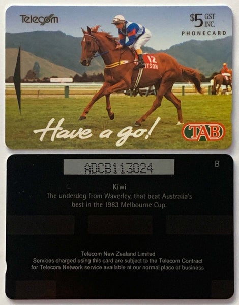 Phonecard - 1994 TAB Have A Go! featuring the racehorse Kiwi Carousel 1