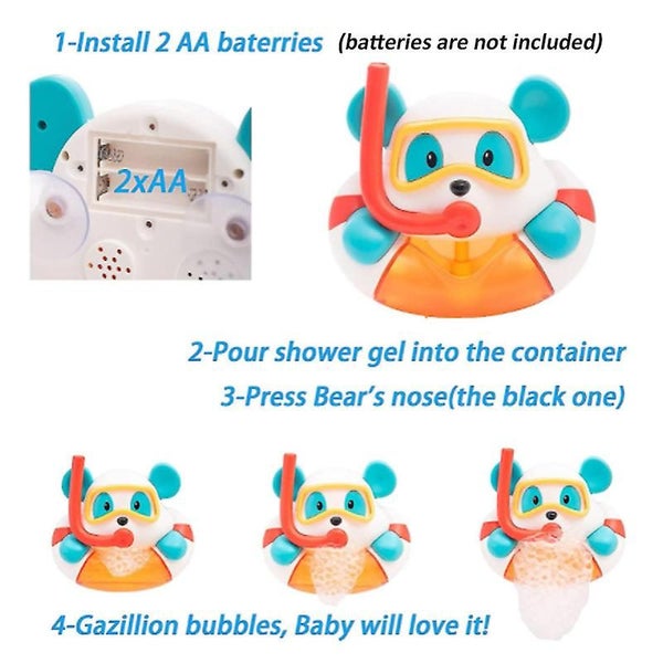 Bubble Machine Baby Bath Toys Bath Bubble Maker For Unisex Toddler Carousel 5